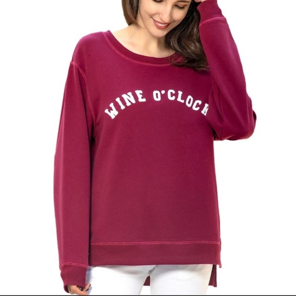 GreenTea Sweaters - Wine O’ Clock crew neck sweater